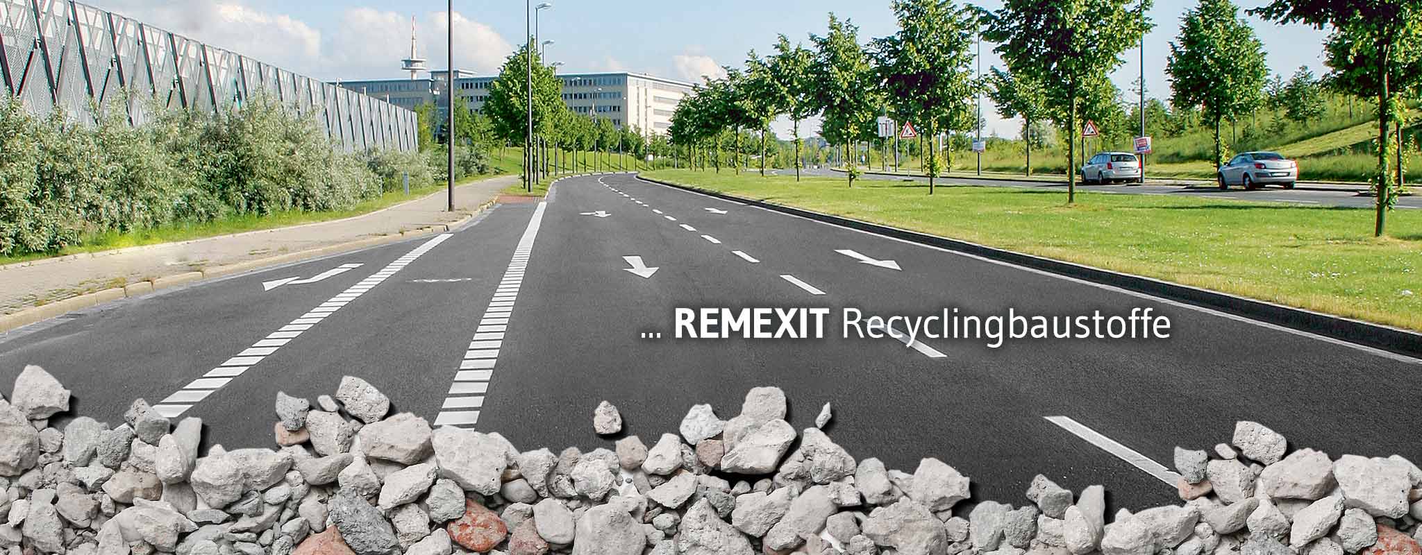 Hochwertiges Baustoffrecyclingergebnis: Recyclingbaustoffe der Marke ergibt remexit®